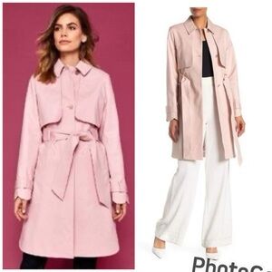 Ted baker pink scalloped trench coat